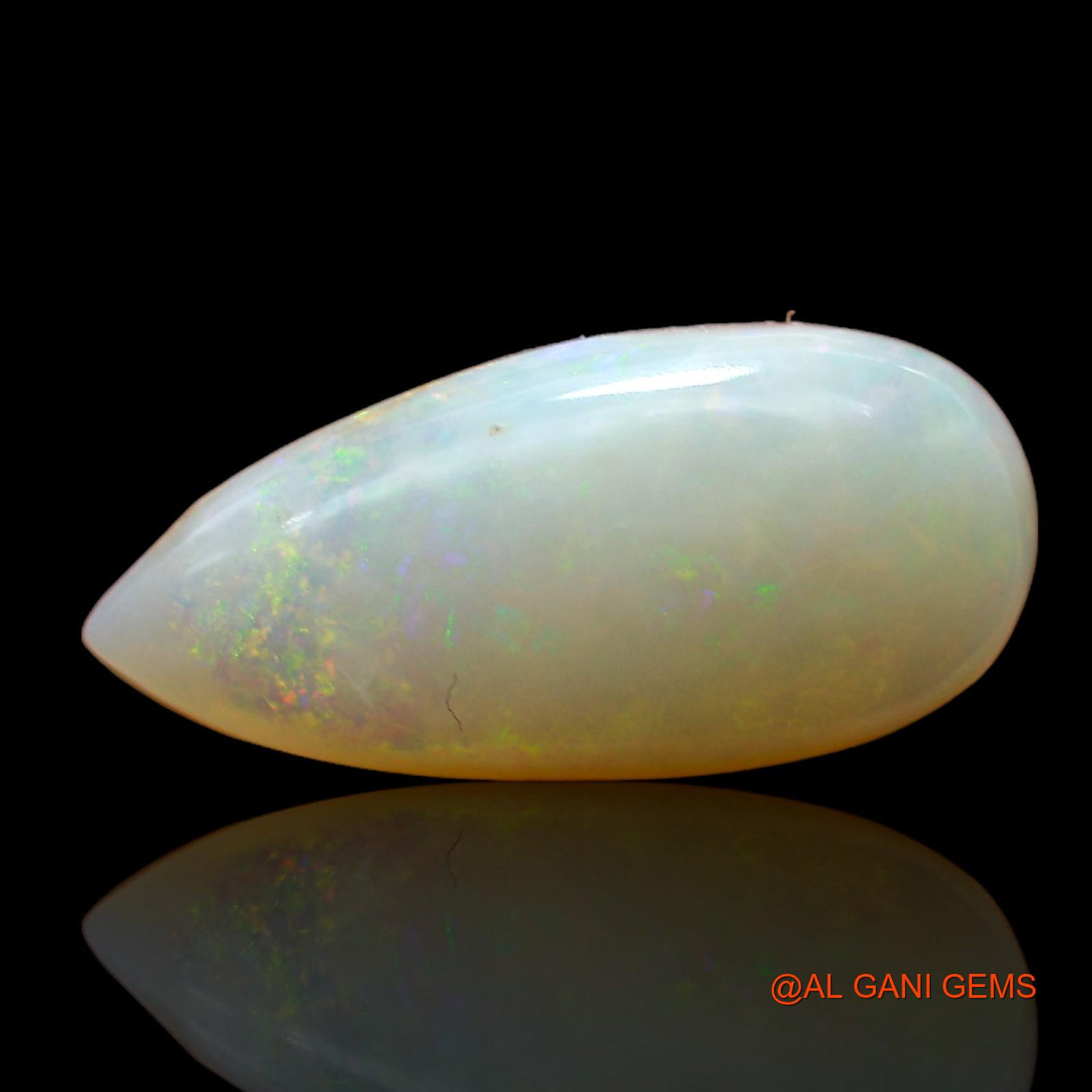 Natural Untreated Fire Opal Loose Gemstone Pear Cabochon From Australia 4.00 Cts 17x8x4 mm AC-958