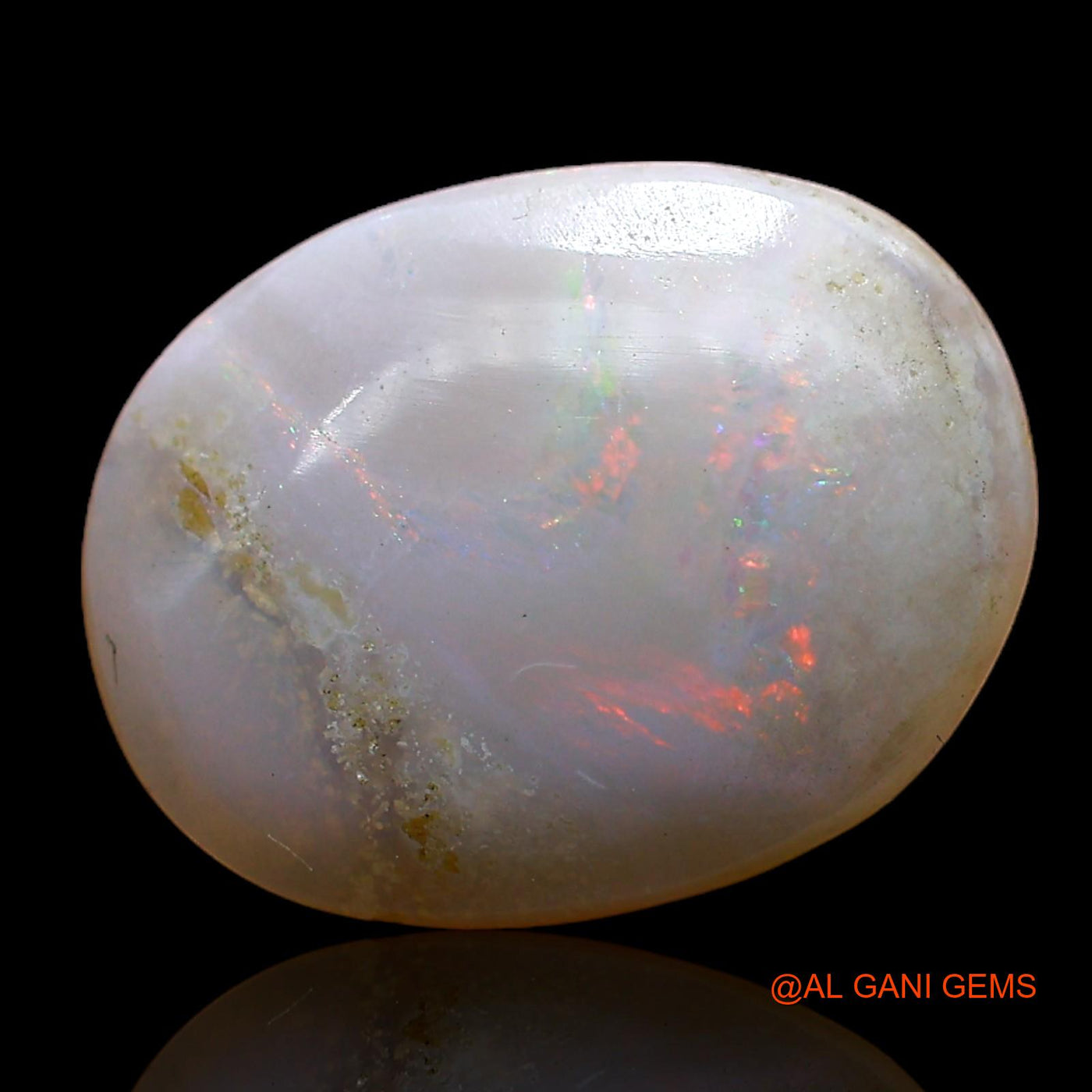 Natural Fire Opal Gemstone 3.00 Cts Loose Oval Cabochon From Australia 14x10x3 mm AC-976