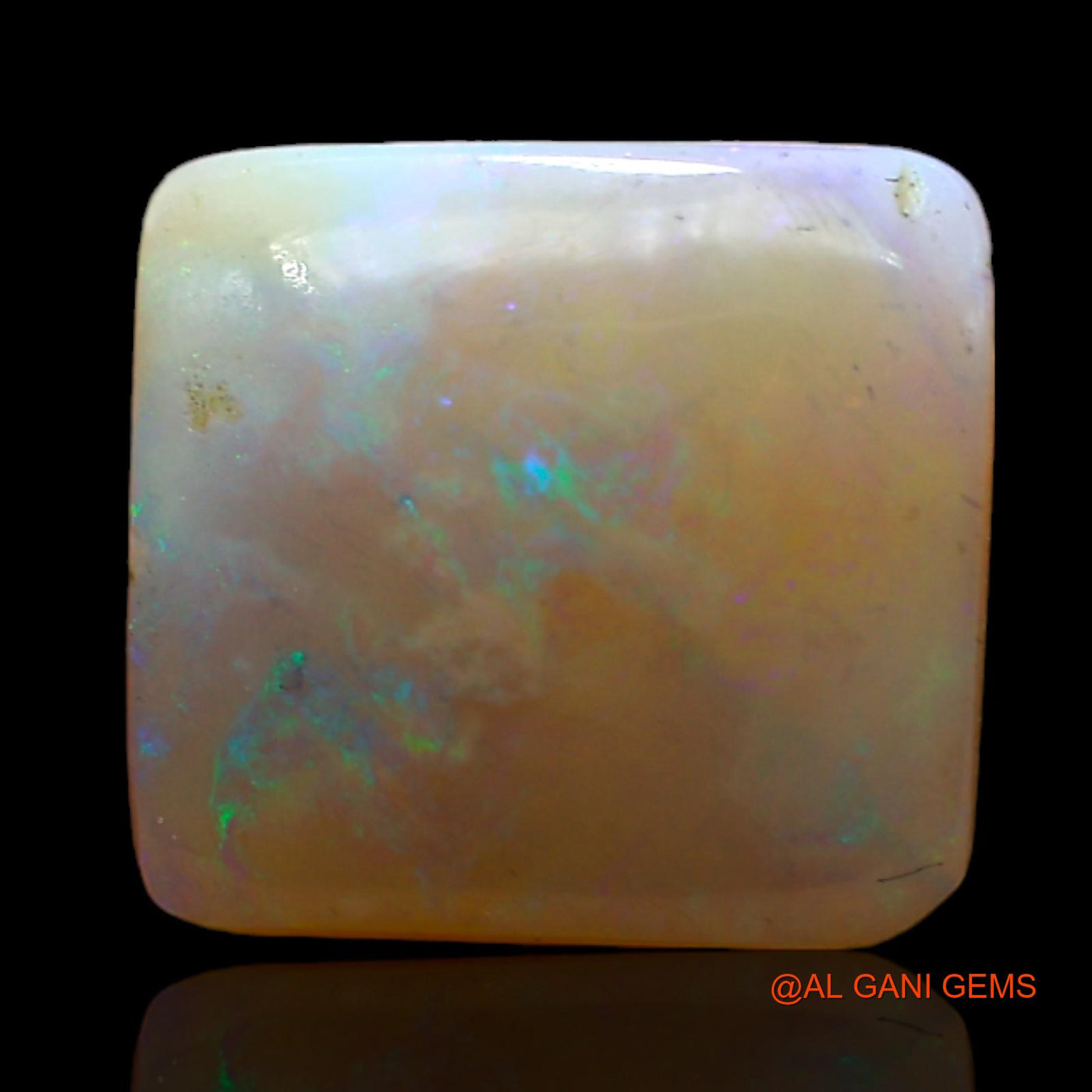 Natural Fire Opal Gemstone 4.00 Cts Loose Square Cabochon From Australia 11x10x4 mm AD-100
