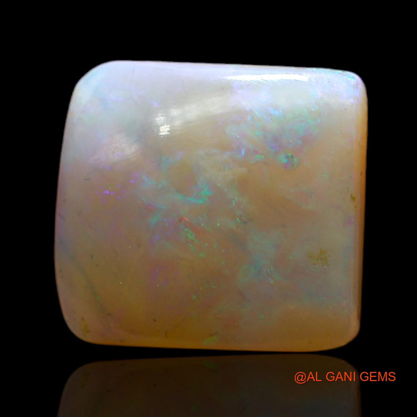 Natural Fire Opal Gemstone 4.00 Cts Loose Square Cabochon From Australia 11x10x4 mm AD-100