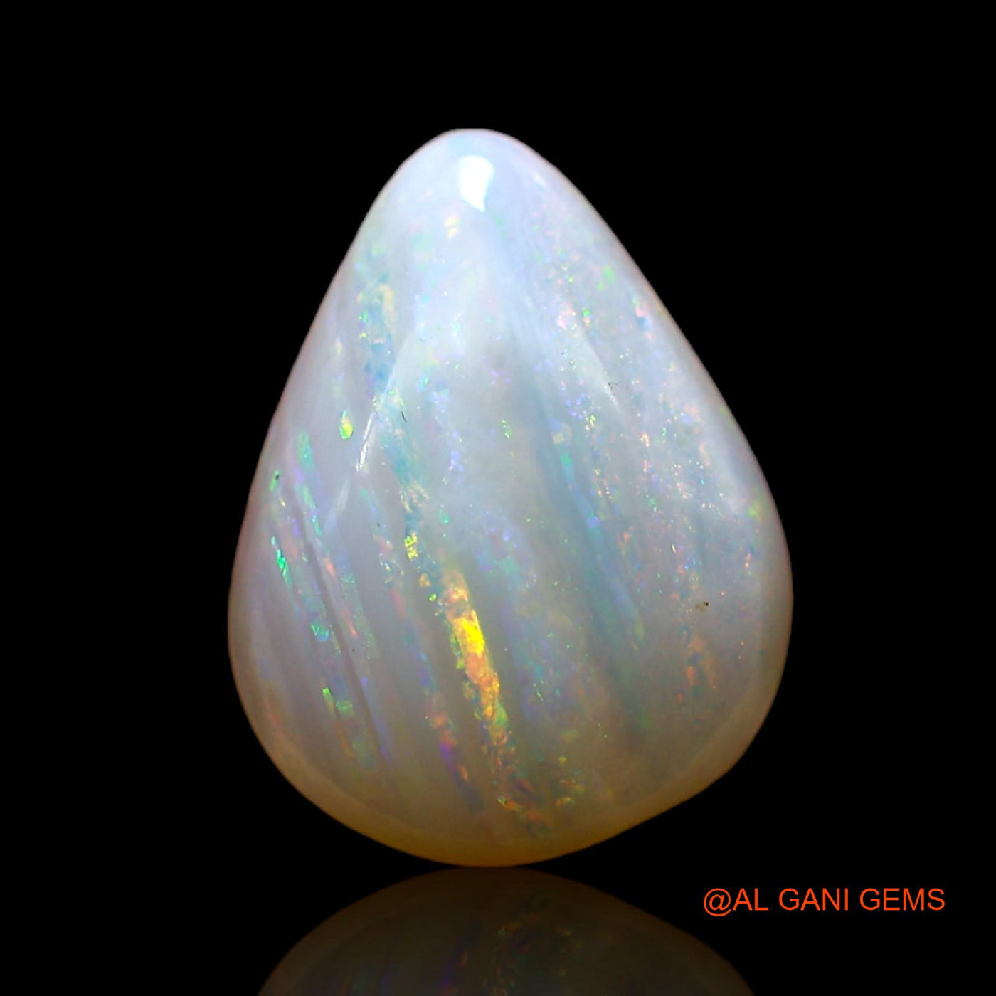 3.00 Cts Natural Australian Fire Opal Pear Cabochon Loose Gemstone For Jewelry 13x10x4 mm AD-103