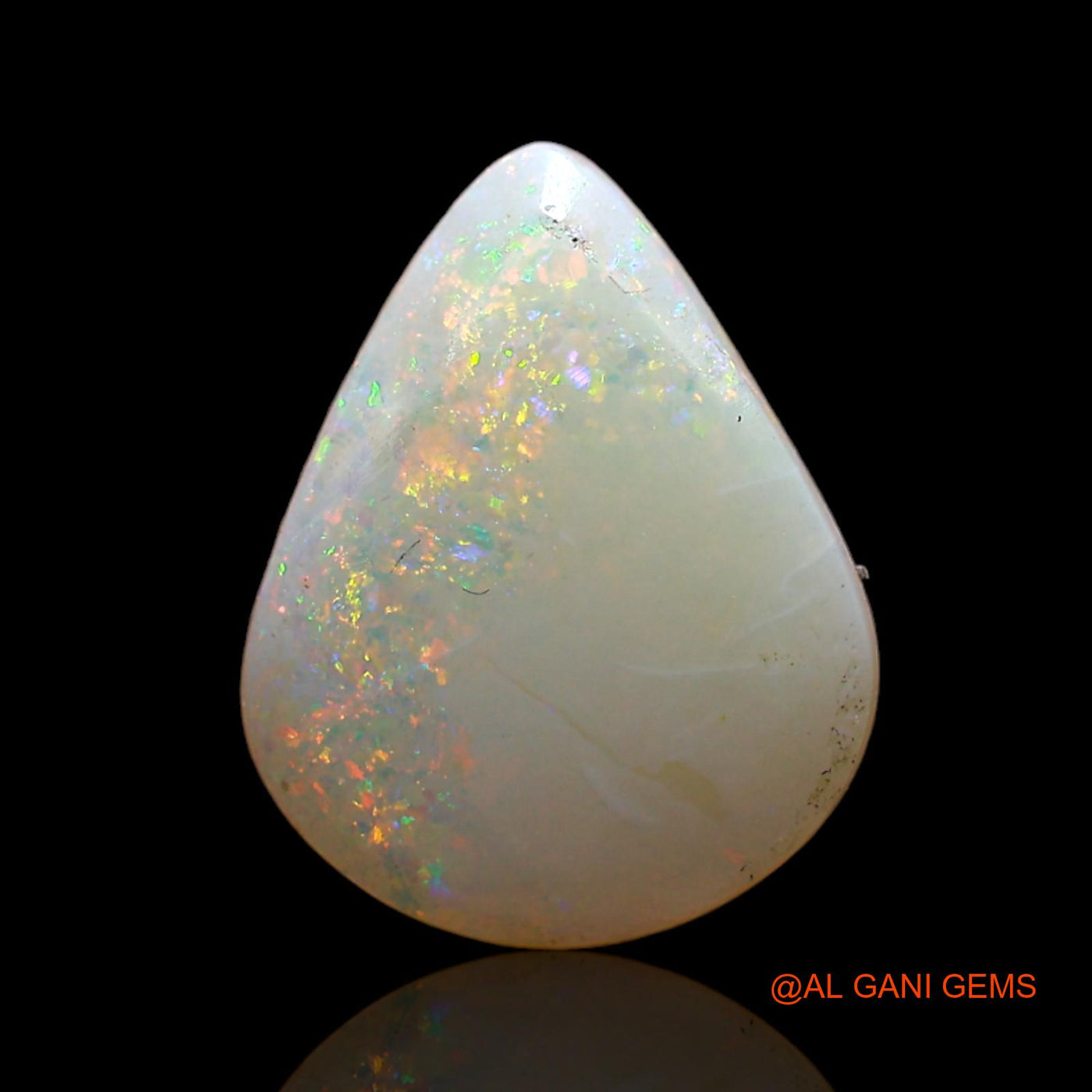 Natural Untreated Fire Opal Loose Gemstone Pear Cabochon From Australia 2.00 Cts 13x10x3 mm AD-129