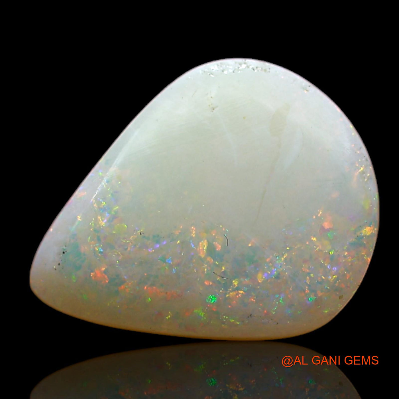 Natural Untreated Fire Opal Loose Gemstone Pear Cabochon From Australia 2.00 Cts 13x10x3 mm AD-129