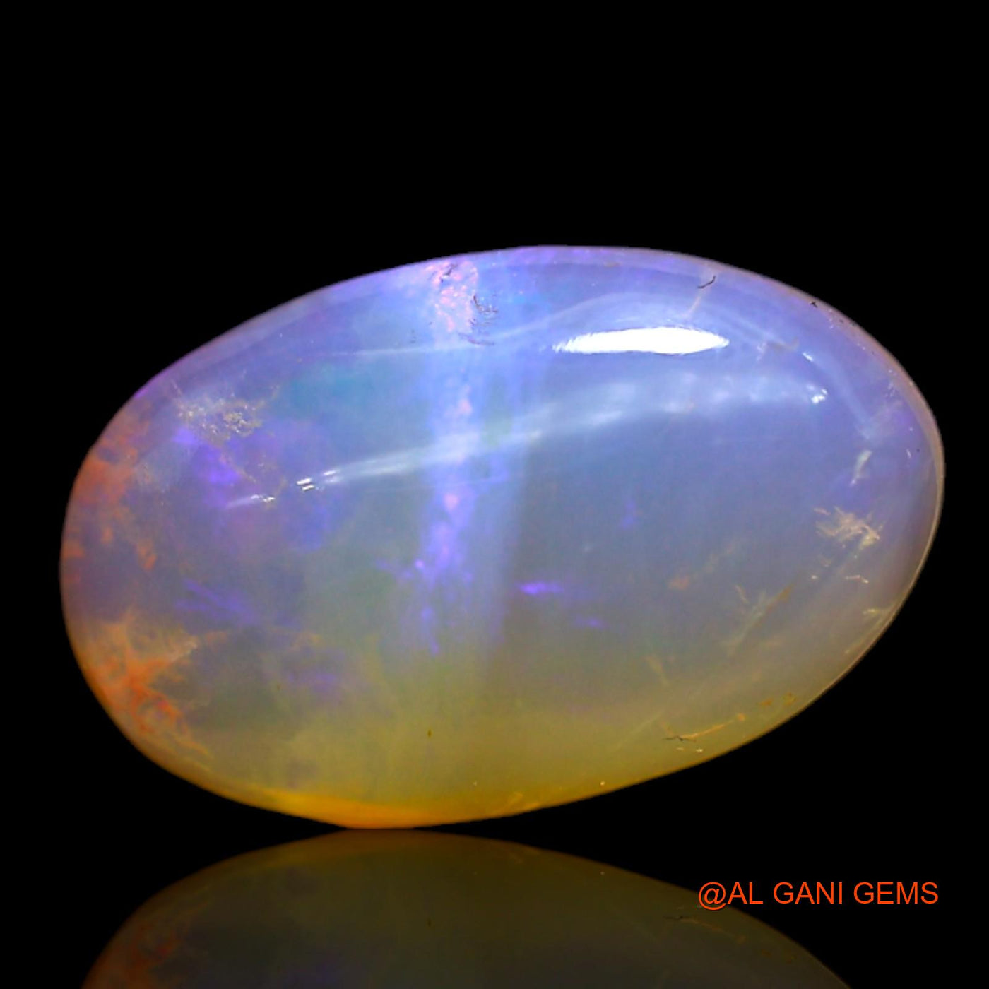 3.00 Cts Unheated Australian Fire Opal Loose Gemstone Oval Cabochon Natural 14x9x4 mm AD-133