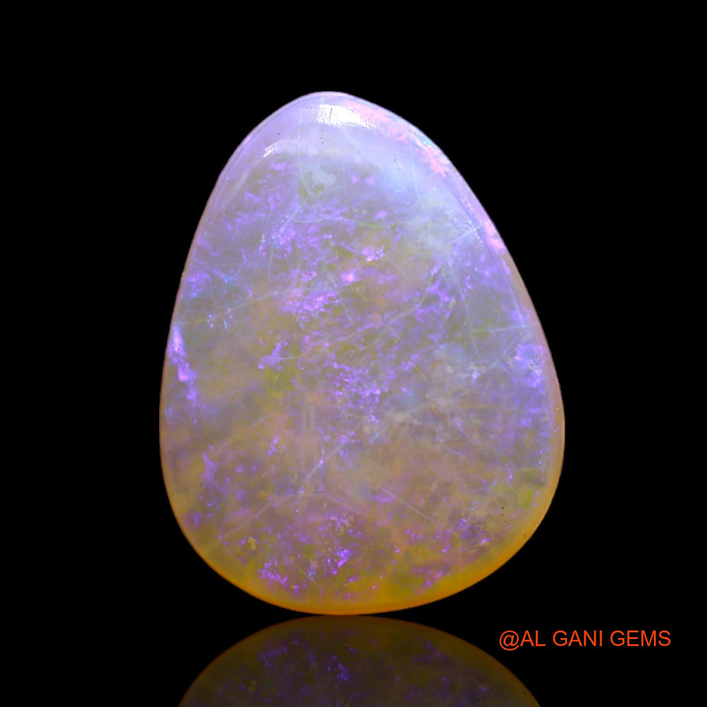 Natural Untreated Fire Opal Loose Gemstone Pear Cabochon From Australia 3.00 Cts 13x10x3 mm AD-134