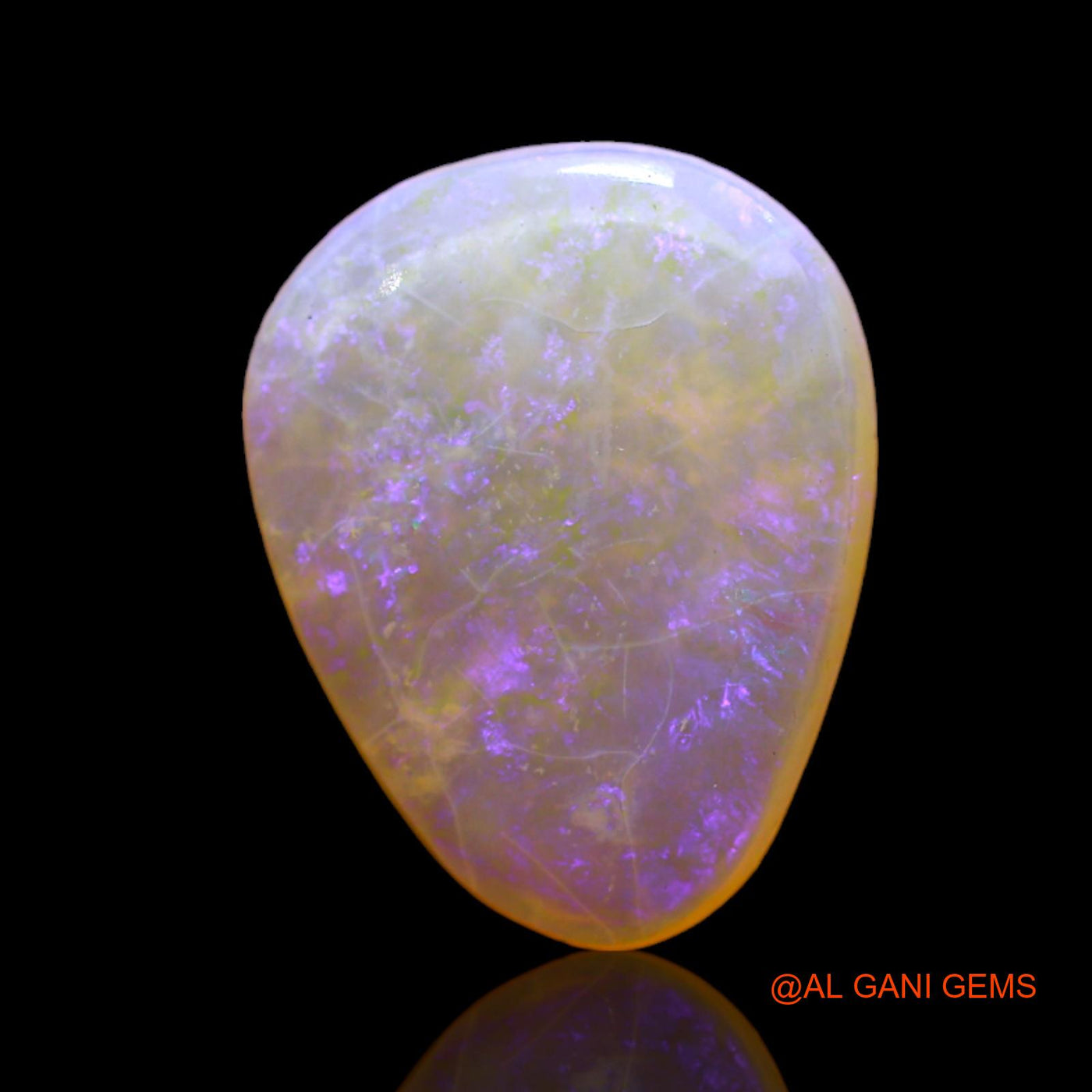 Natural Untreated Fire Opal Loose Gemstone Pear Cabochon From Australia 3.00 Cts 13x10x3 mm AD-134