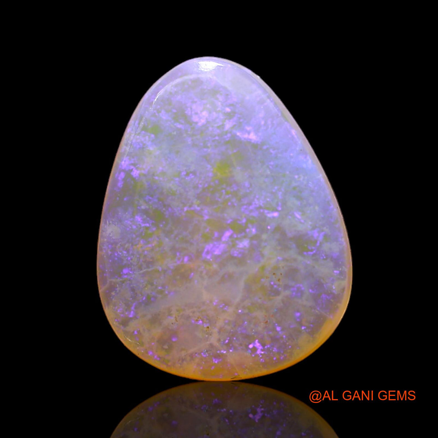 Natural Untreated Fire Opal Loose Gemstone Pear Cabochon From Australia 3.00 Cts 13x10x3 mm AD-134