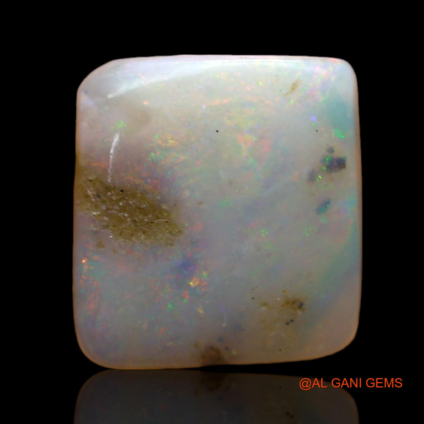 Natural Fire Opal Gemstone 2.00 Cts Loose Square Cabochon From Australia 11x10x2 mm AD-145