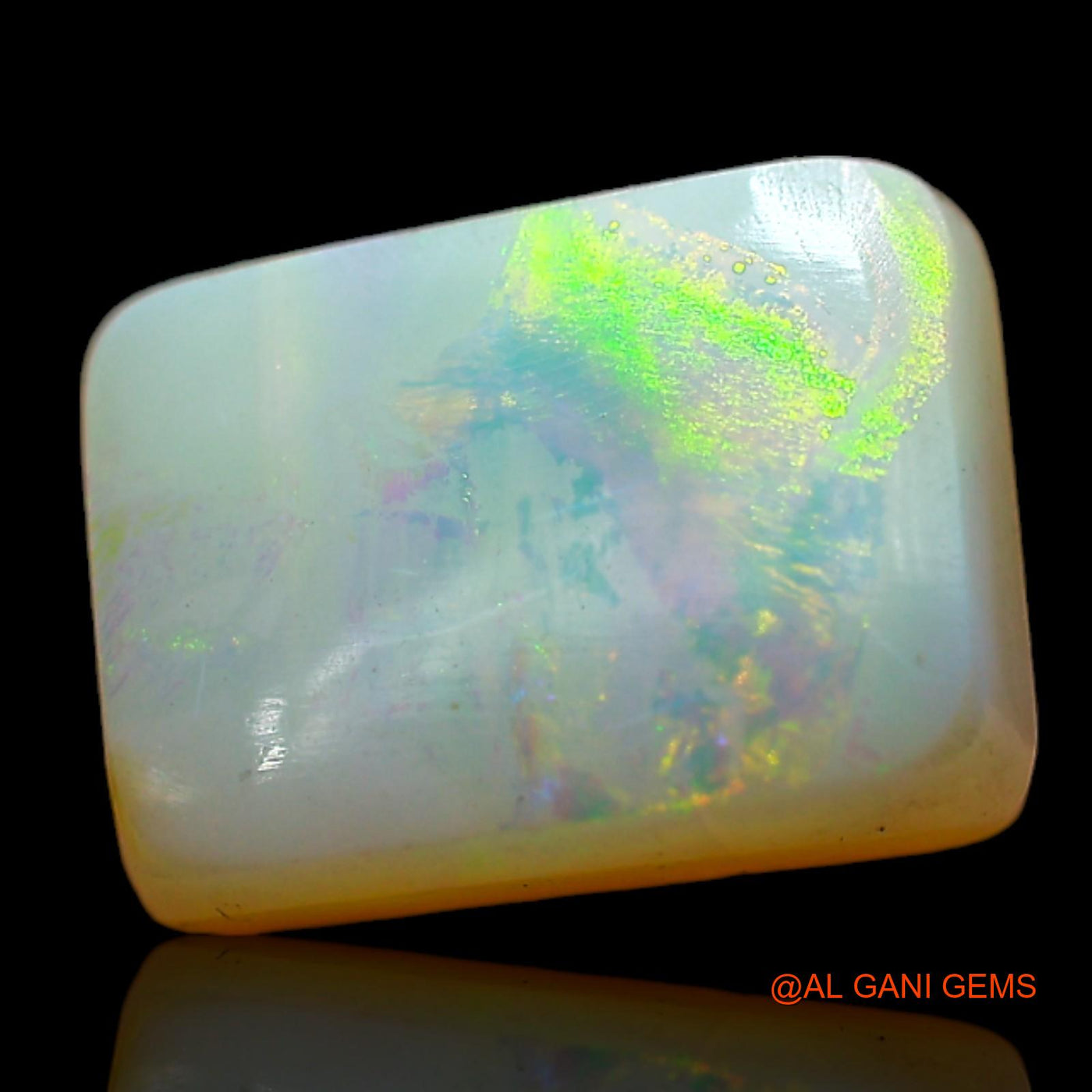 4.00 Cts Natural Australian Fire Opal Loose Gemstone Square Cabochon 11x8x4 mm AD-158