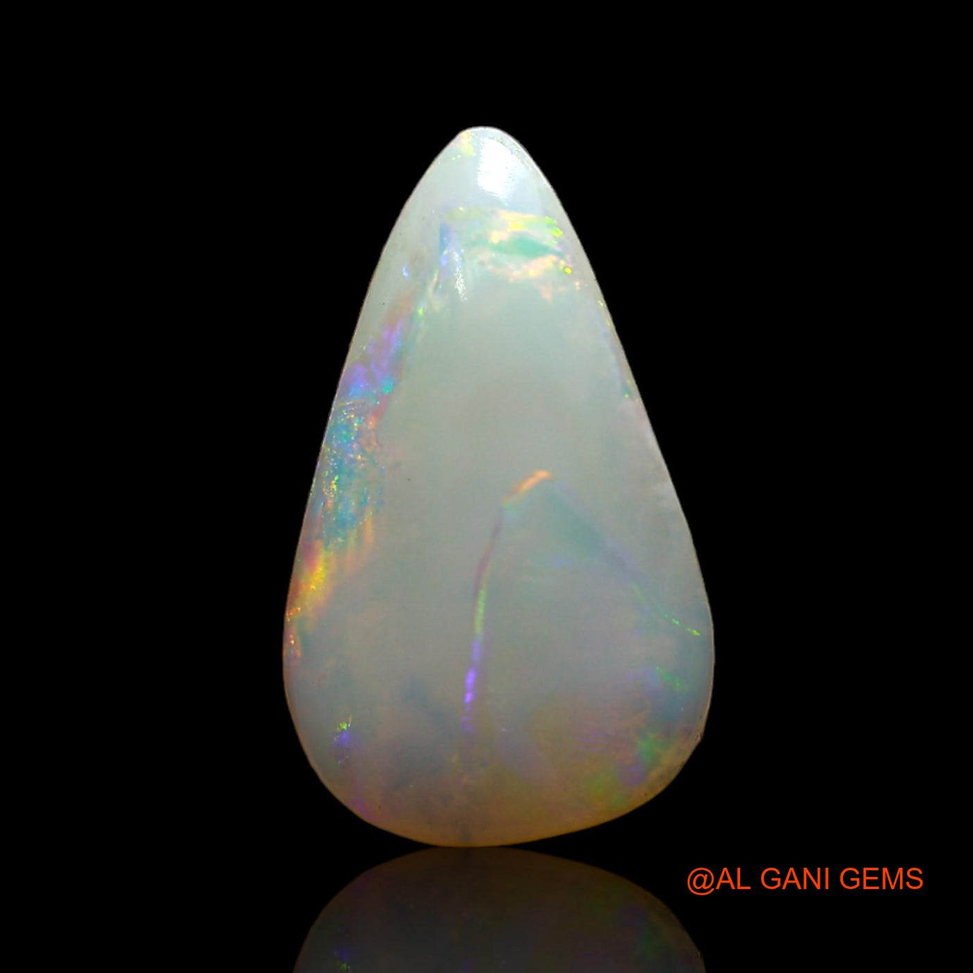 1.00 Cts Unheated Australian Fire Opal Loose Gemstone Pear Cabochon Natural 14x8x2 mm AD-167