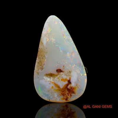 1.00 Cts Unheated Australian Fire Opal Loose Gemstone Pear Cabochon Natural 14x8x2 mm AD-167