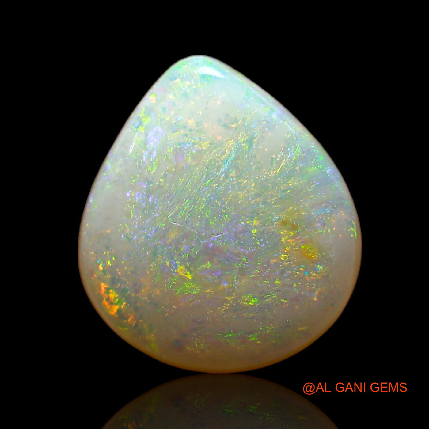 2.00 Cts Unheated Australian Fire Opal Loose Gemstone Pear Cabochon Natural 12x10x3 mm AD-177