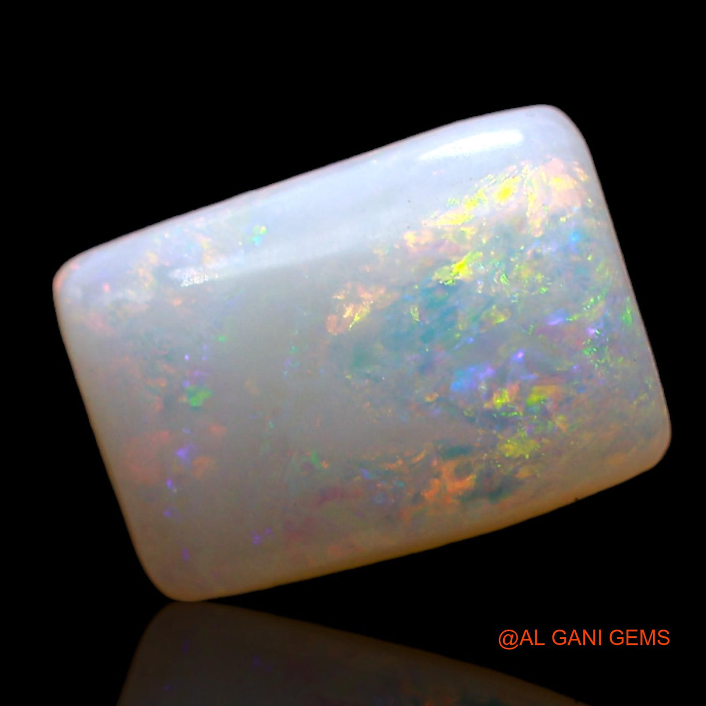 2.00 Cts Unheated Australian Fire Opal Loose Gemstone Square Cabochon Natural 11x7x3 mm AD-182