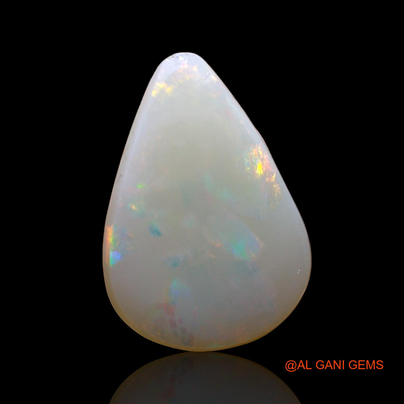 2.00 Cts Natural Australian Fire Opal Loose Gemstone Pear Cabochon 14x10x2 mm AD-269