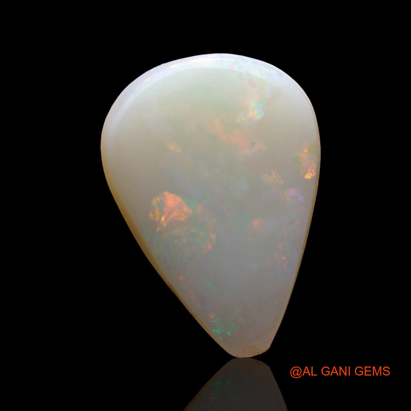 2.00 Cts Natural Australian Fire Opal Loose Gemstone Pear Cabochon 14x10x2 mm AD-269