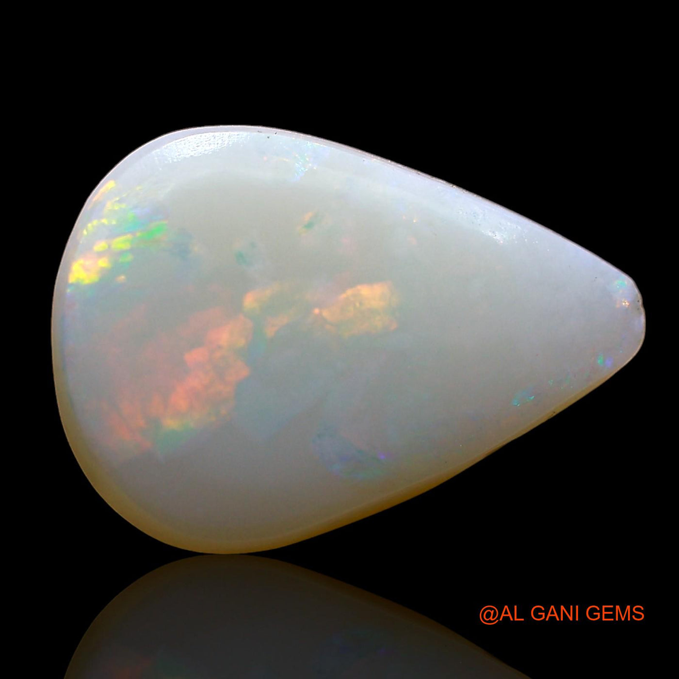 2.00 Cts Natural Australian Fire Opal Loose Gemstone Pear Cabochon 14x10x2 mm AD-269
