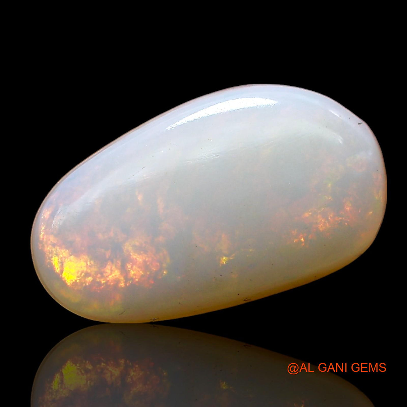 Natural Fire Opal Gemstone 3.00 Cts Loose Oval Cabochon From Australia 15x8x4 mm AD-297