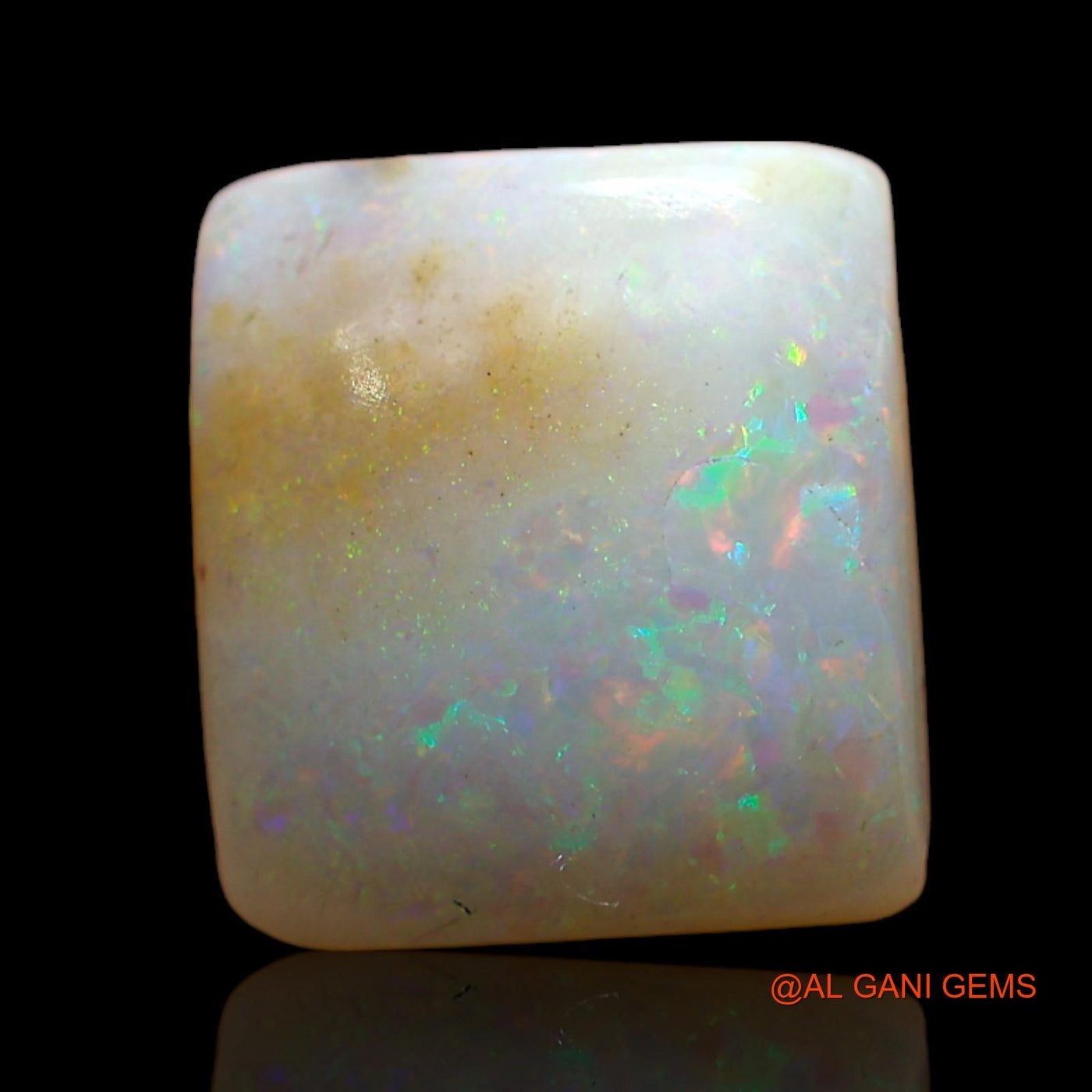 4.00 Cts Natural Australian Fire Opal Square Cabochon Loose Gemstone For Jewelry 12x11x4 mm AD-32