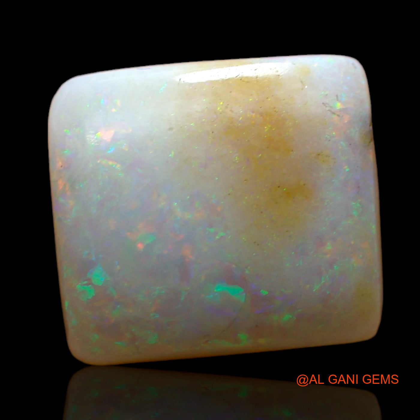 4.00 Cts Natural Australian Fire Opal Square Cabochon Loose Gemstone For Jewelry 12x11x4 mm AD-32