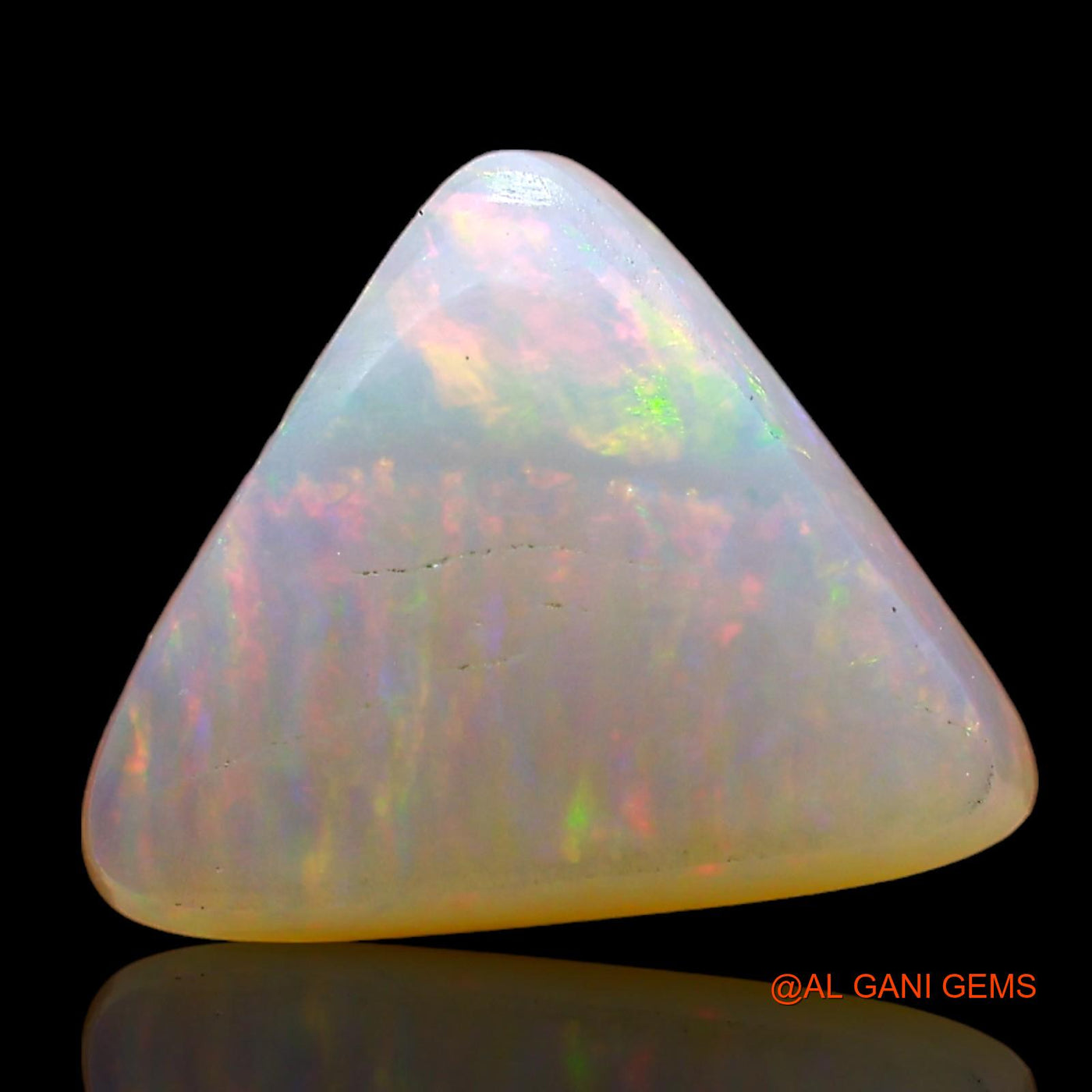 3.00 Cts Unheated Australian Fire Opal Loose Gemstone Trillion Cabochon Natural 11x10x4 mm AD-340