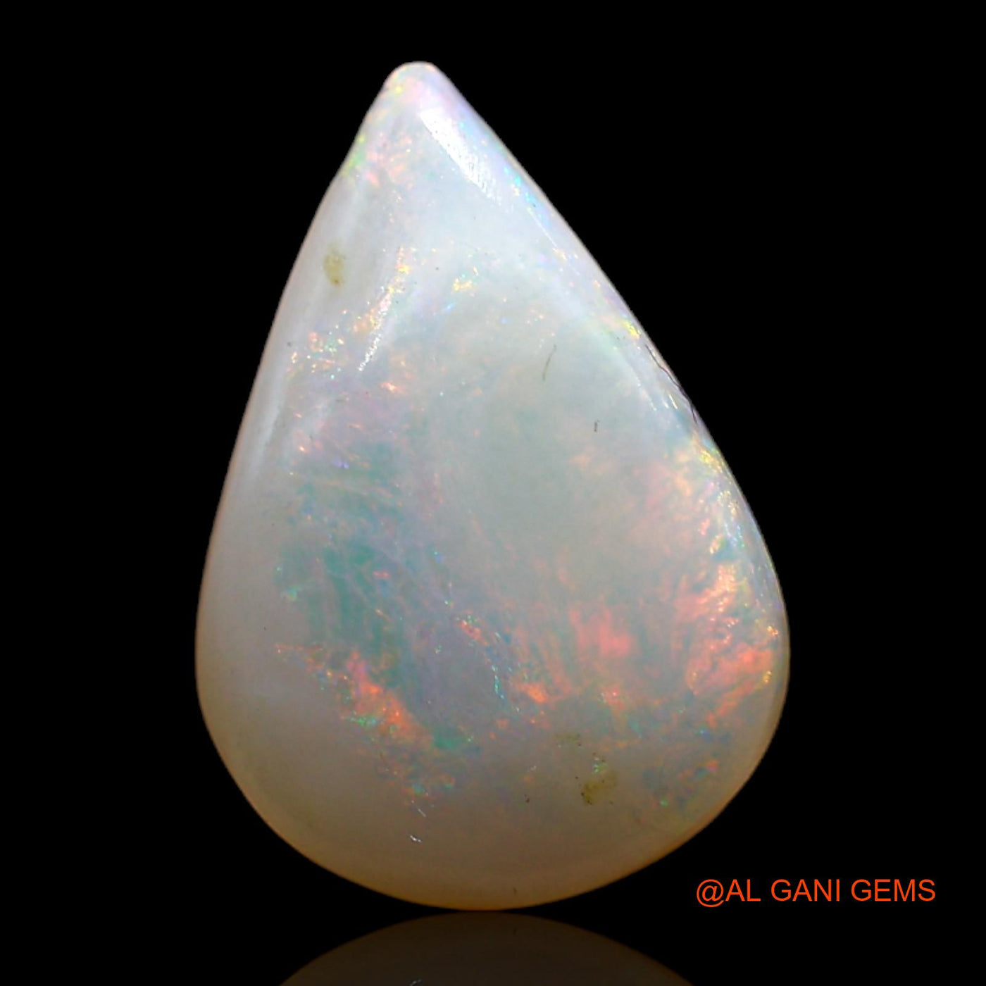 4.00 Cts Natural Australian Fire Opal Loose Gemstone Pear Cabochon 16x11x4 mm AD-35