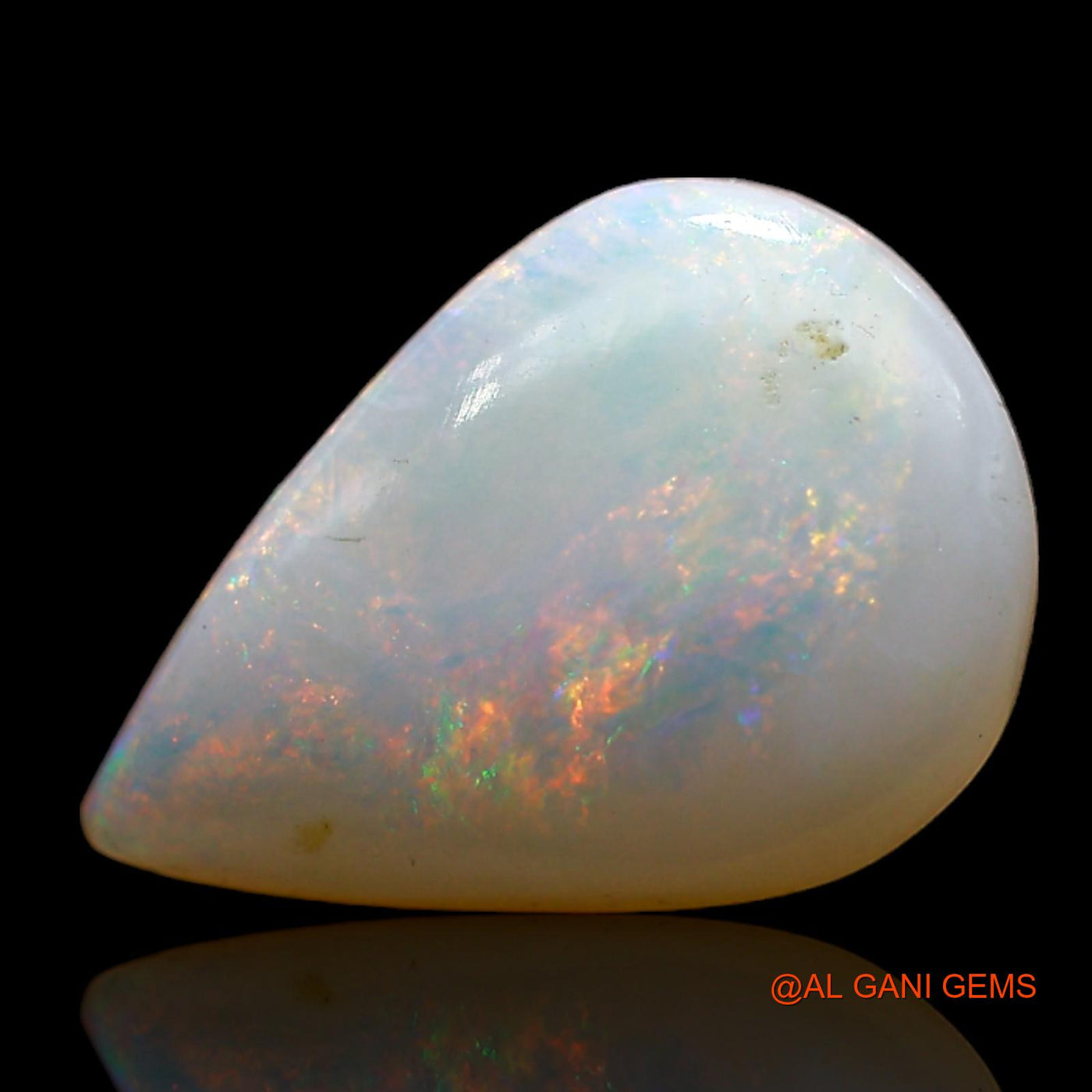 4.00 Cts Natural Australian Fire Opal Loose Gemstone Pear Cabochon 16x11x4 mm AD-35