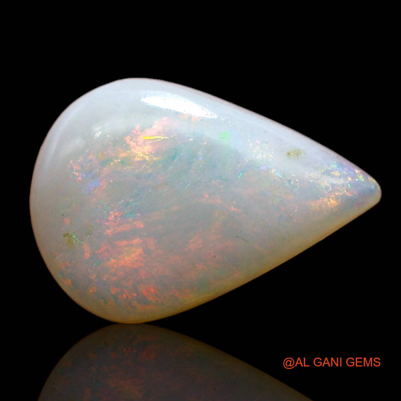4.00 Cts Natural Australian Fire Opal Loose Gemstone Pear Cabochon 16x11x4 mm AD-35