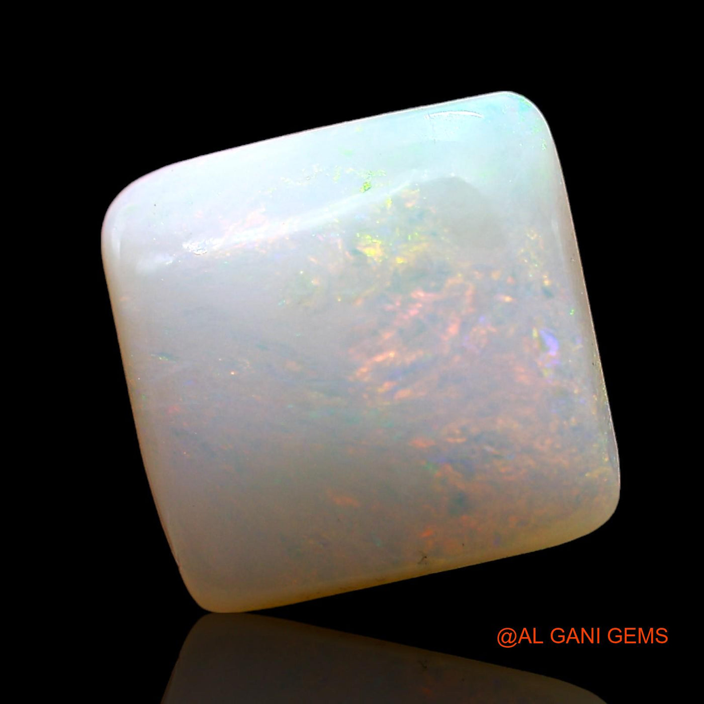 3.00 Cts Unheated Australian Fire Opal Loose Gemstone Square Cabochon Natural 10x10x4 mm AD-370