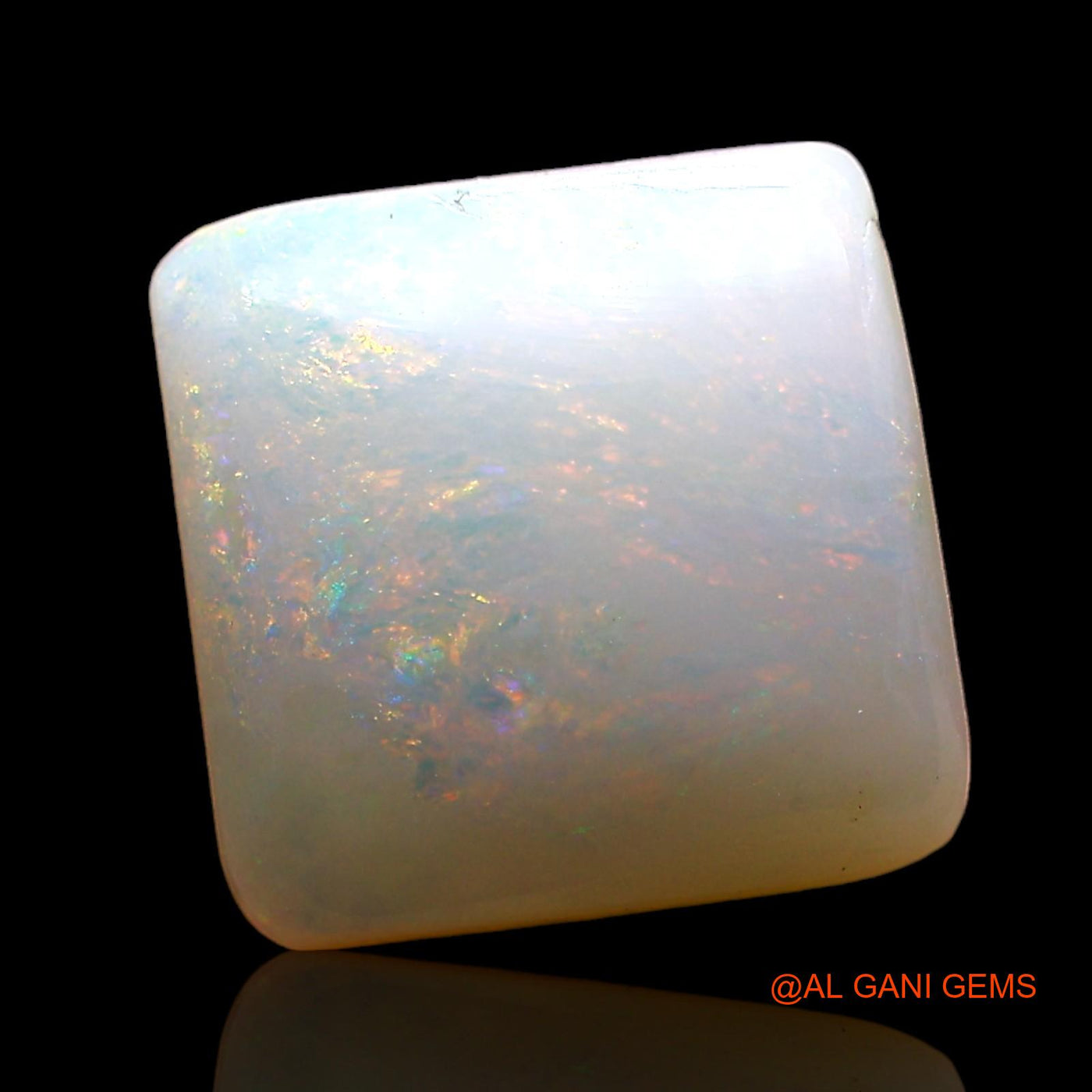3.00 Cts Unheated Australian Fire Opal Loose Gemstone Square Cabochon Natural 10x10x4 mm AD-370