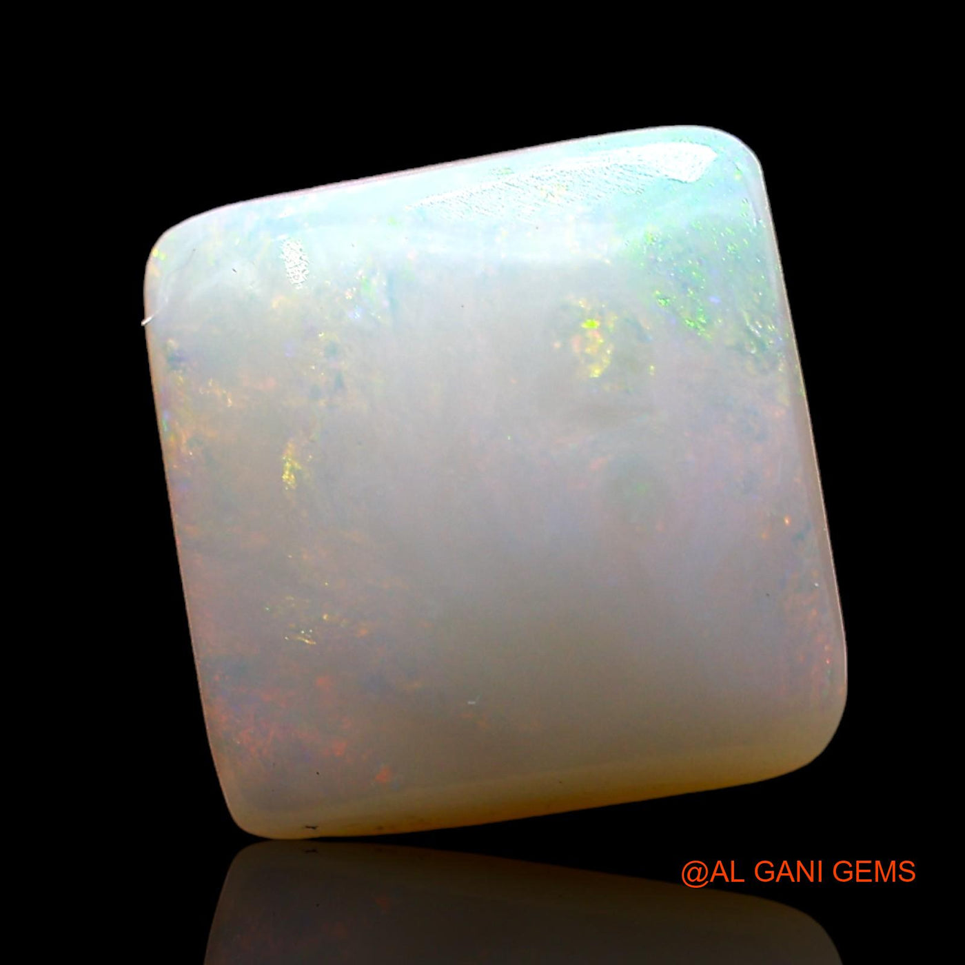 3.00 Cts Unheated Australian Fire Opal Loose Gemstone Square Cabochon Natural 10x10x4 mm AD-370