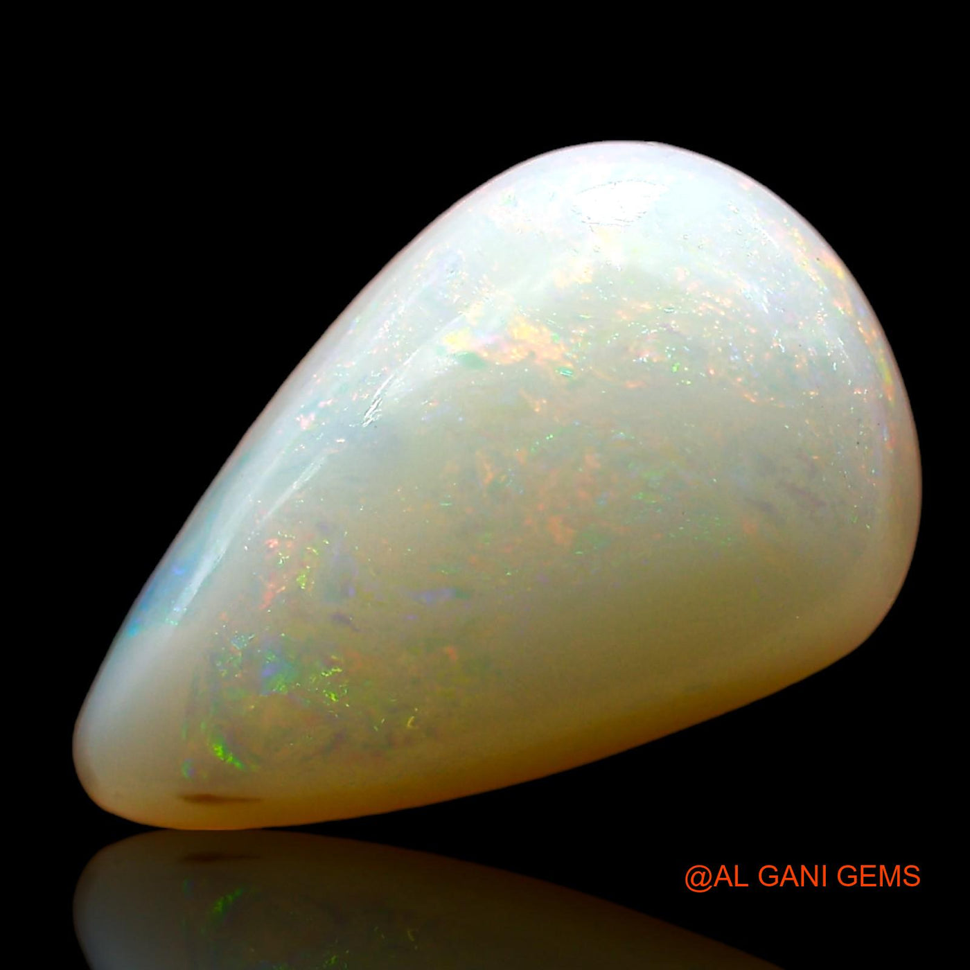 2.00 Cts Natural Australian Fire Opal Loose Gemstone Pear Cabochon 13x8x3 mm AD-373