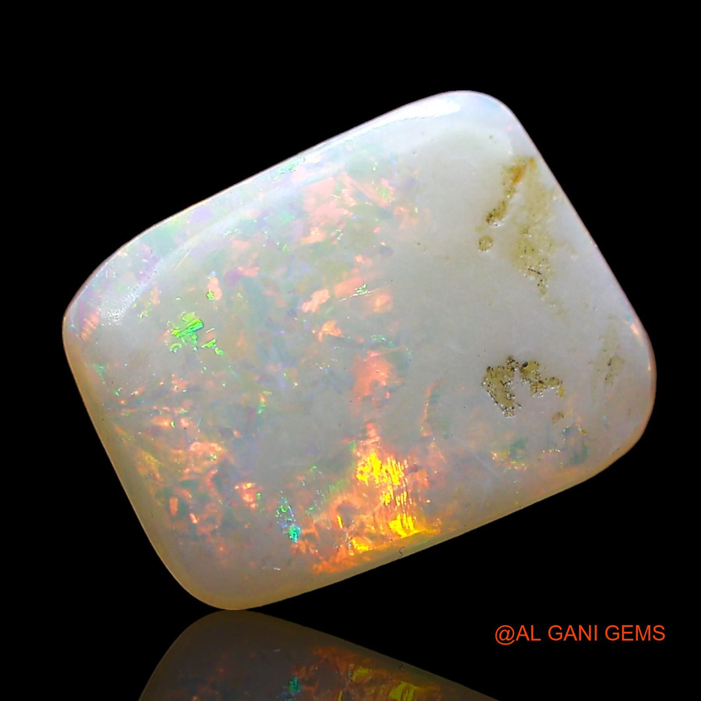 1.00 Cts Natural Australian Fire Opal Square Cabochon Loose Gemstone For Jewelry 11x8x2 mm AD-380
