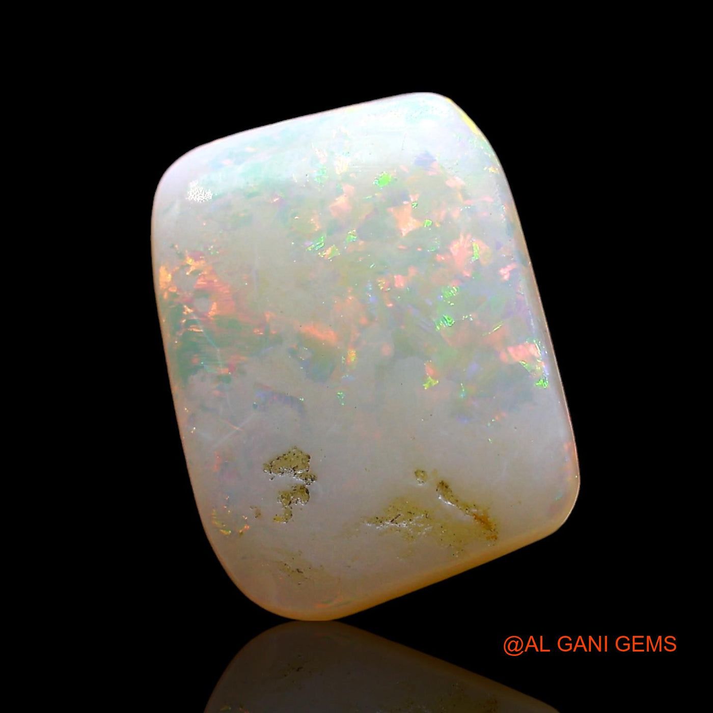 1.00 Cts Natural Australian Fire Opal Square Cabochon Loose Gemstone For Jewelry 11x8x2 mm AD-380