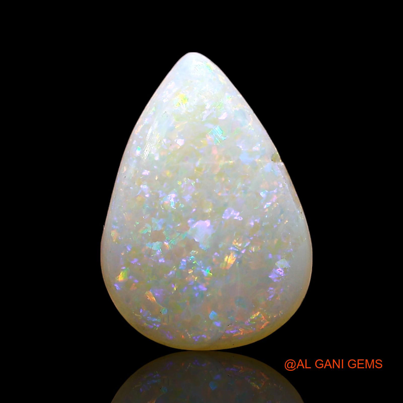 1.00 Cts Natural Australian Fire Opal Loose Gemstone Pear Cabochon 12x8x2 mm AD-387