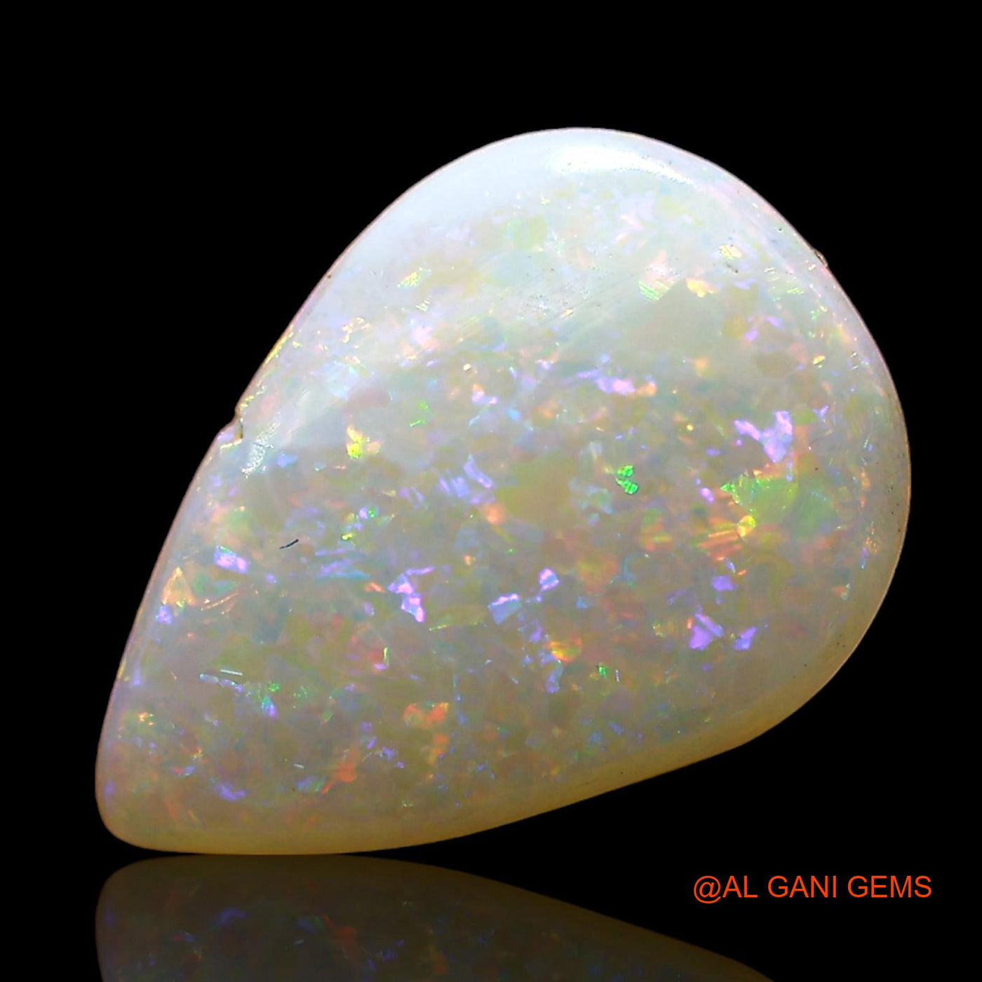 1.00 Cts Natural Australian Fire Opal Loose Gemstone Pear Cabochon 12x8x2 mm AD-387