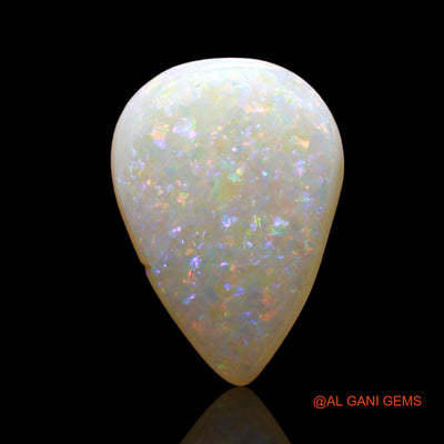 1.00 Cts Natural Australian Fire Opal Loose Gemstone Pear Cabochon 12x8x2 mm AD-387