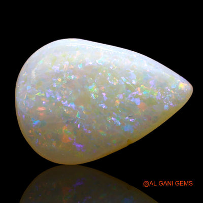 1.00 Cts Natural Australian Fire Opal Loose Gemstone Pear Cabochon 12x8x2 mm AD-387