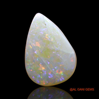 1.00 Cts Natural Australian Fire Opal Loose Gemstone Pear Cabochon 12x8x2 mm AD-387
