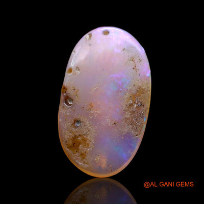 Natural Fire Opal Gemstone 2.00 Cts Loose Oval Cabochon From Australia 16x9x2 mm AD-38