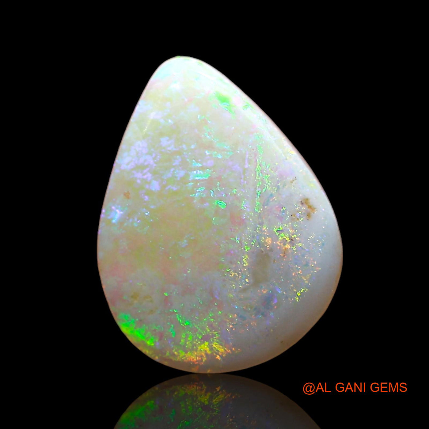 Natural Fire Opal Gemstone 1.00 Cts Loose Pear Cabochon From Australia 12x9x2 mm AD-393