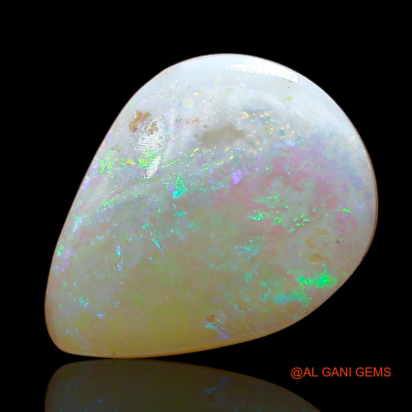 Natural Fire Opal Gemstone 1.00 Cts Loose Pear Cabochon From Australia 12x9x2 mm AD-393
