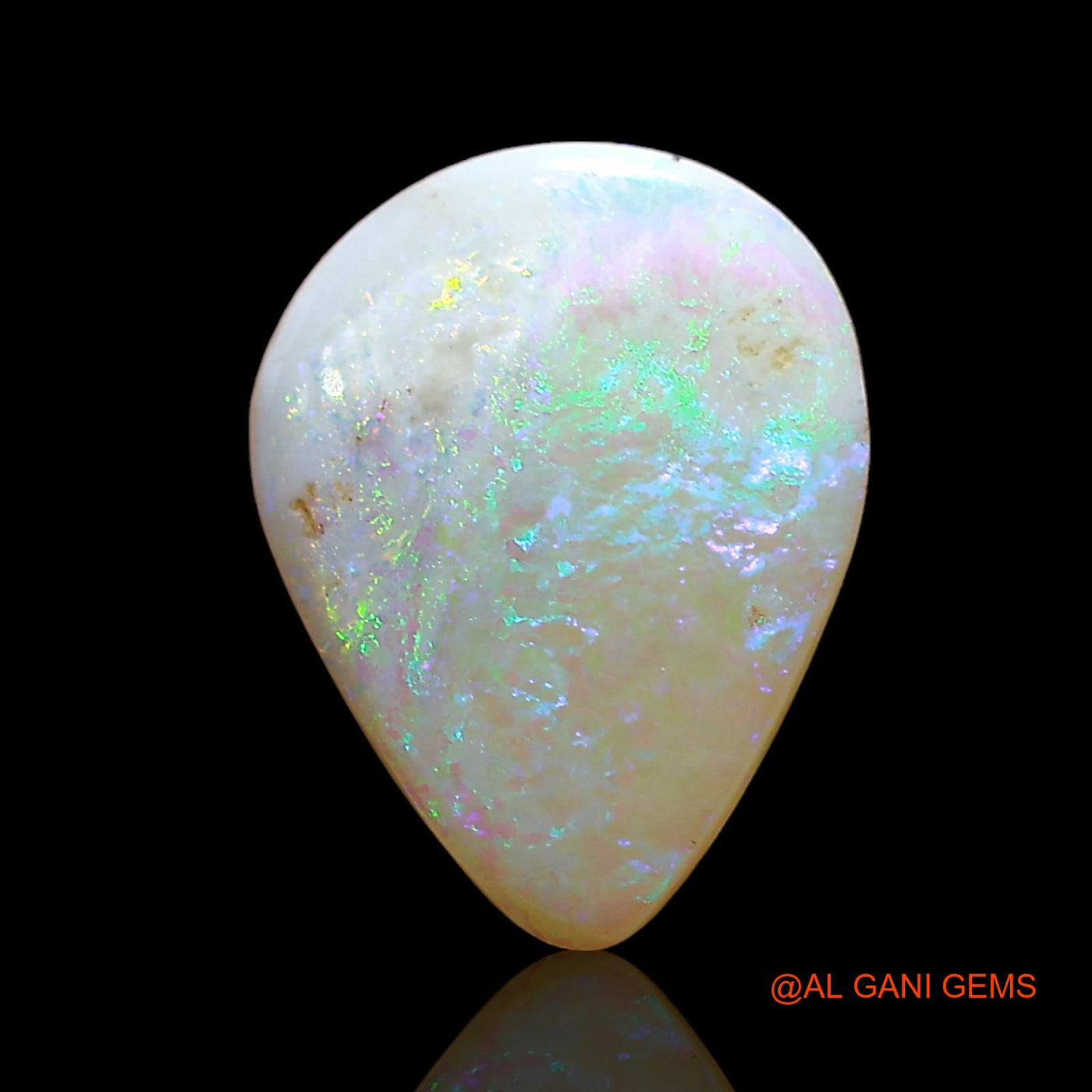 Natural Fire Opal Gemstone 1.00 Cts Loose Pear Cabochon From Australia 12x9x2 mm AD-393