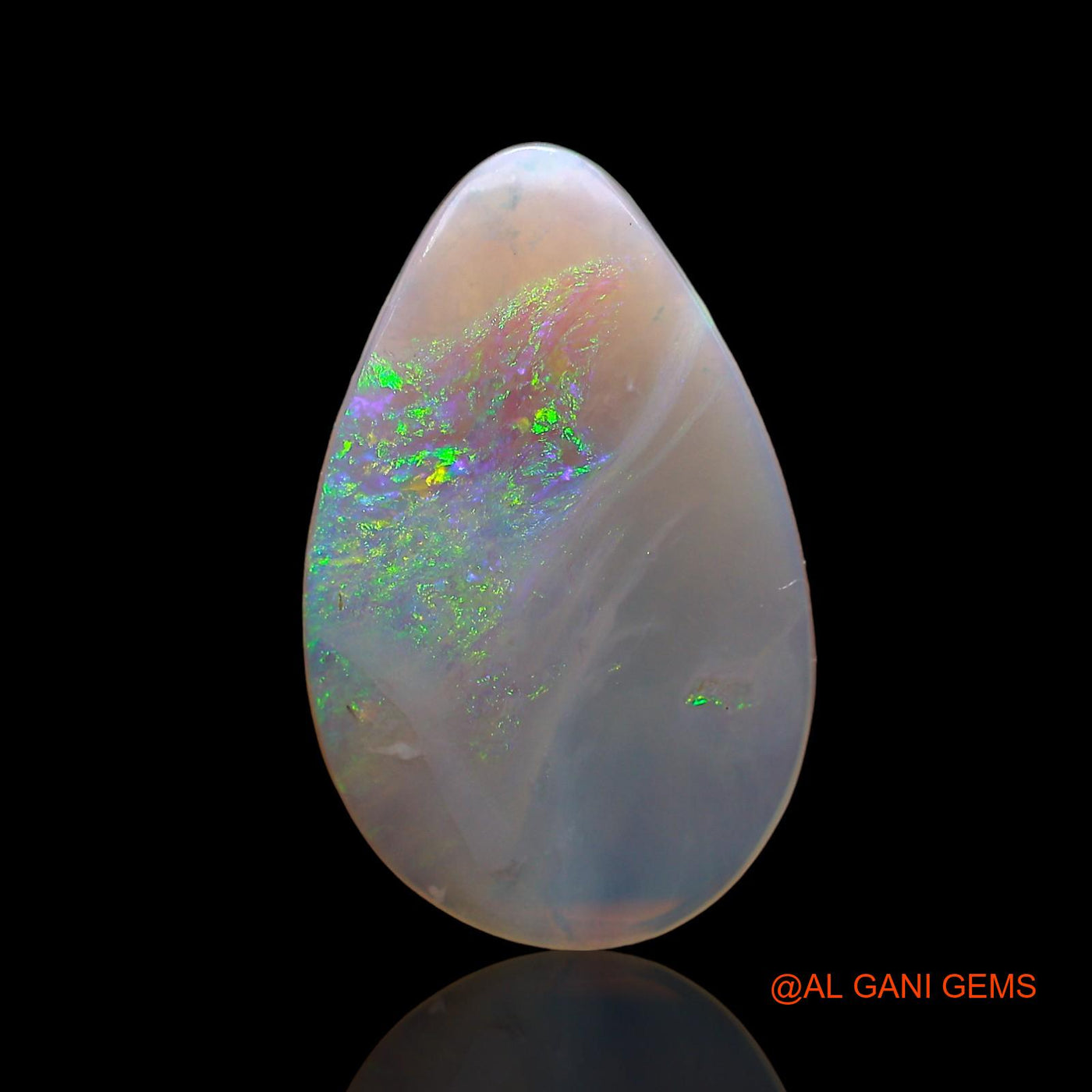 3.00 Cts Natural Australian Fire Opal Loose Gemstone Pear Cabochon 19x12x2 mm AD-404