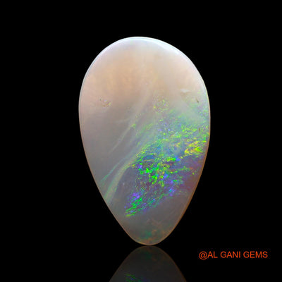 3.00 Cts Natural Australian Fire Opal Loose Gemstone Pear Cabochon 19x12x2 mm AD-404