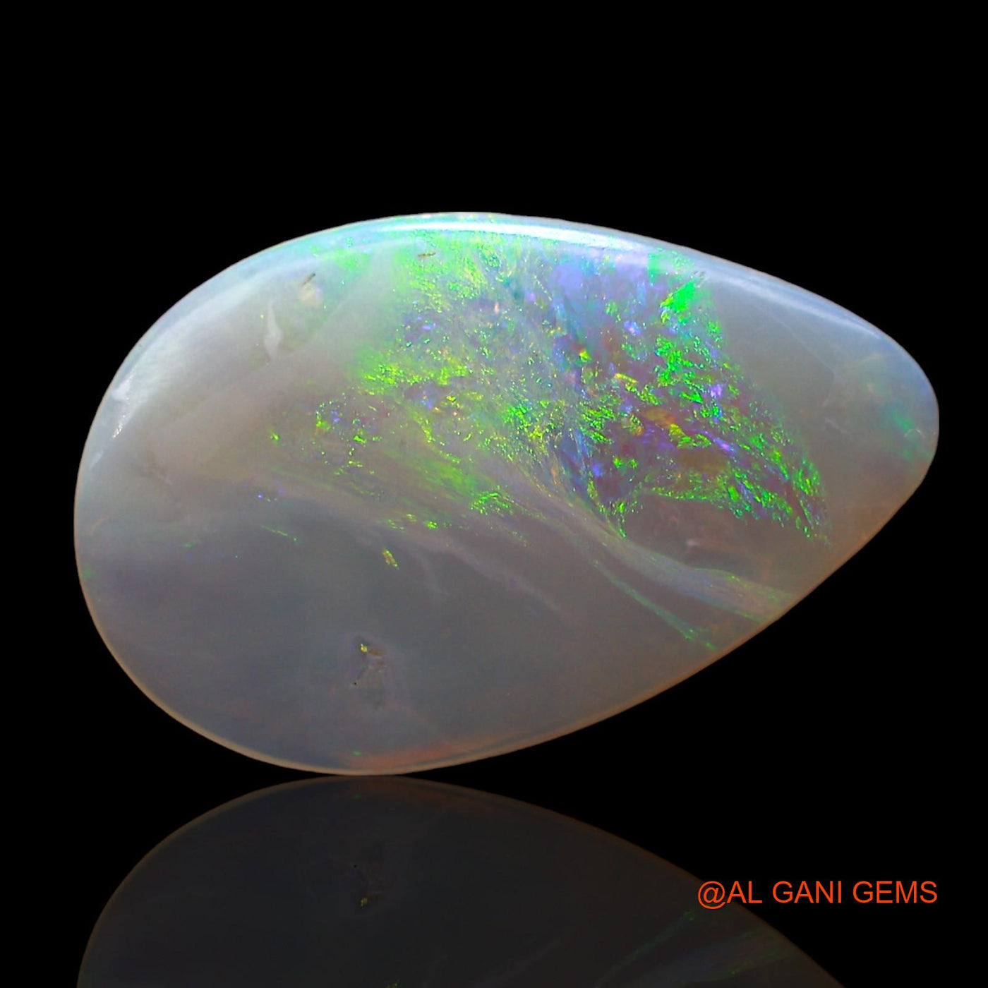 3.00 Cts Natural Australian Fire Opal Loose Gemstone Pear Cabochon 19x12x2 mm AD-404