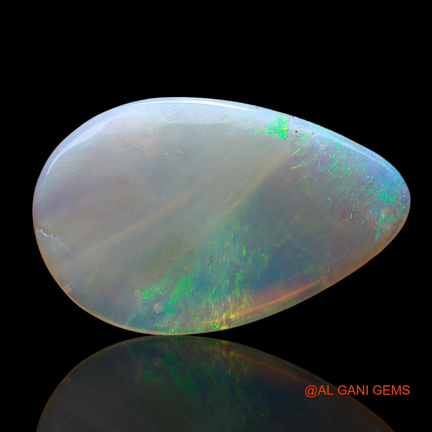 3.00 Cts Natural Australian Fire Opal Loose Gemstone Pear Cabochon 19x12x2 mm AD-404