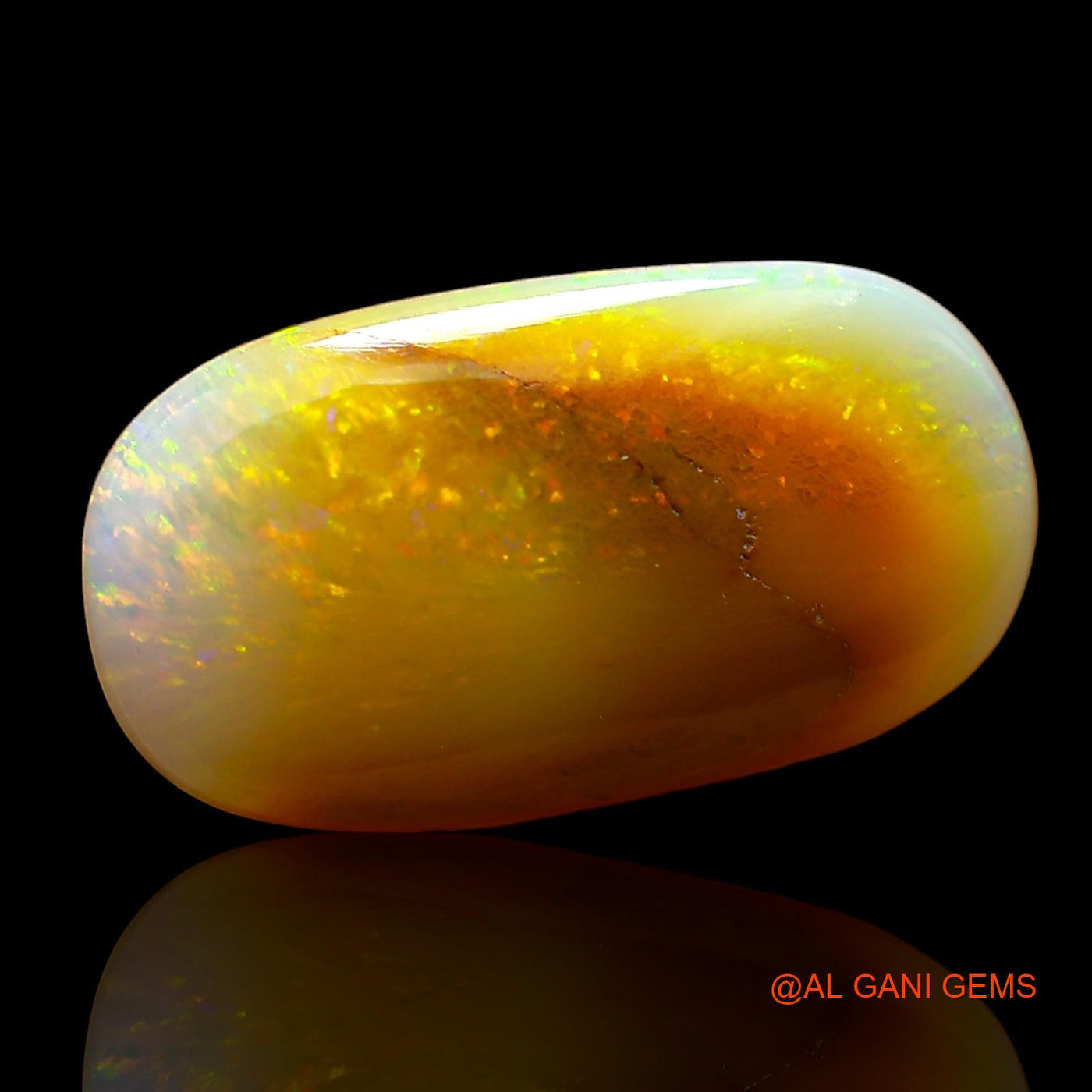 4.00 Cts Natural Australian Fire Opal Loose Gemstone Oval Cabochon 18x10x3 mm AD-409