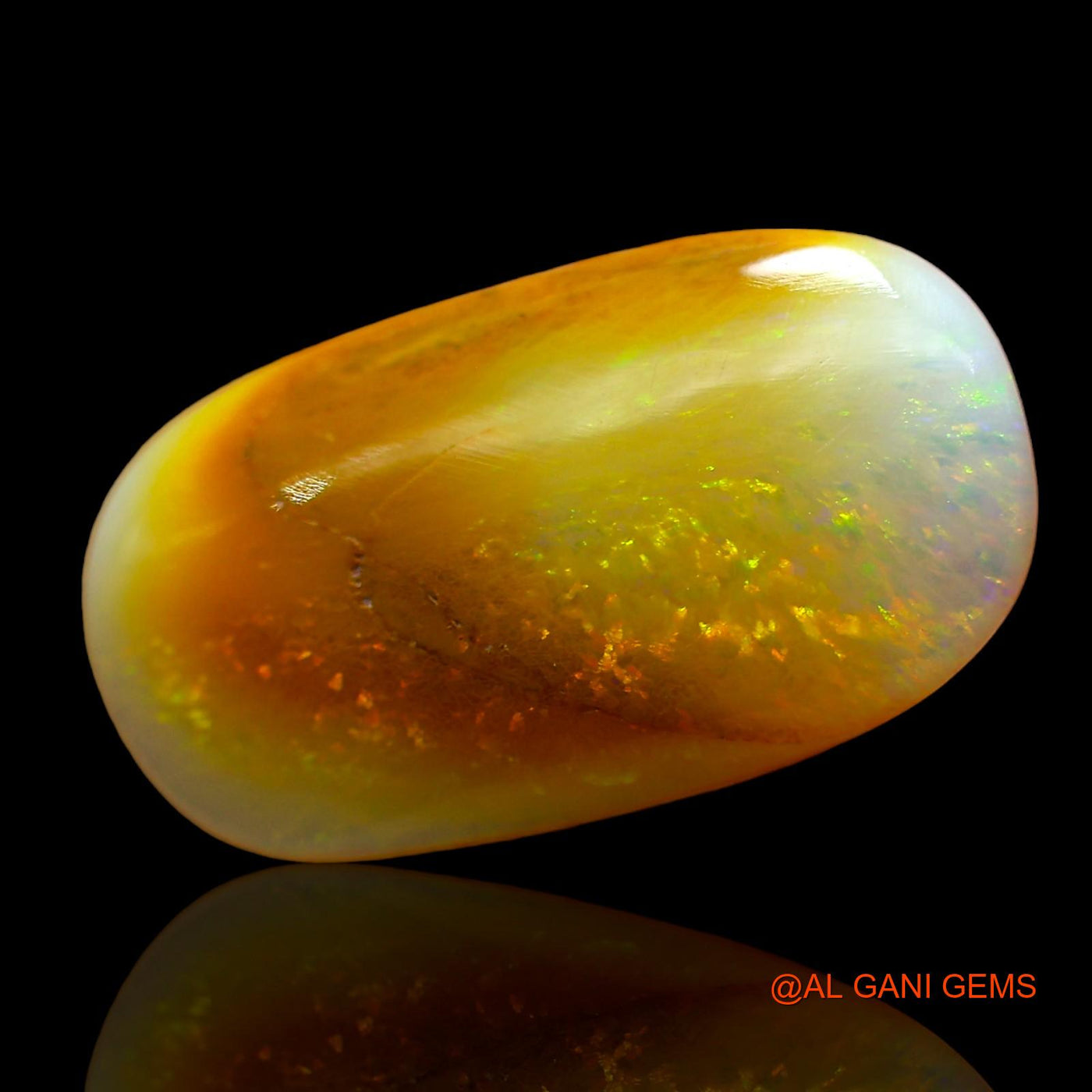 4.00 Cts Natural Australian Fire Opal Loose Gemstone Oval Cabochon 18x10x3 mm AD-409
