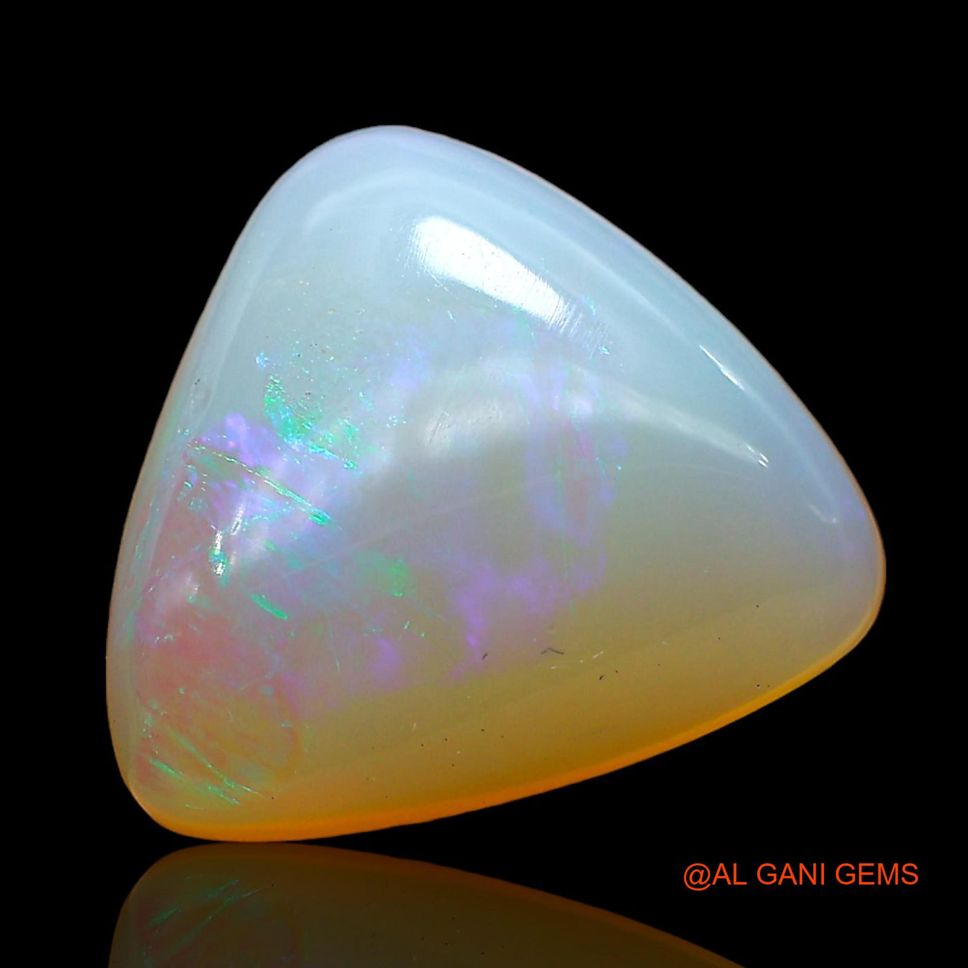 Natural Fire Opal Gemstone 6.00 Cts Loose Trillion Cabochon From Australia 14x13x5 mm AD-418