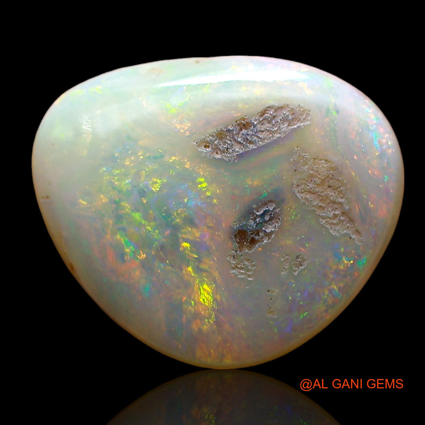 4.00 Cts Natural Australian Fire Opal Loose Gemstone Fancy Cabochon 15x13x4 mm AD-419